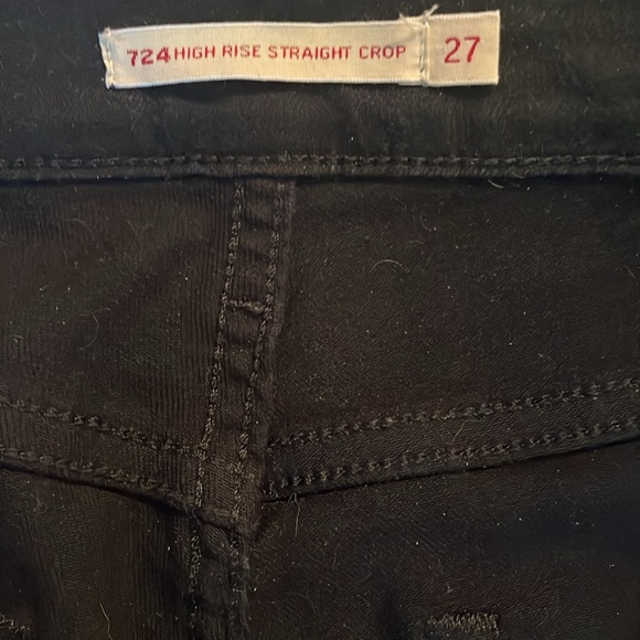 Levi’s Premium Women’s 724 High Rise Straight Crop Black Denim Jeans Siz… - Picture 5 of 14